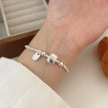 wholesale S925 Sterling Silver Round Bead Letter Lutong Bracelet for Women, Korean Summer New Edition High-end Niche Versatile Hand Accessory-0-3