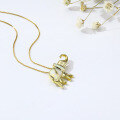 wholesale 925 Silver Japanese Whimsical Large Elephant Synthetic Opal Pendant White Opal Jewelry Necklace Pendant-0-1