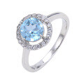 wholesale S925 Sterling Silver with Blue Gemstone Antique European Style Colored Crystal Ring Direct from Manufacturer-0-13