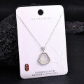 S925 Sterling Silver High-Ice White Chalcedony Maitreya Buddha Pendant Necklace-0-8