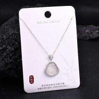 S925 Sterling Silver High-Ice White Chalcedony Maitreya Buddha Pendant Necklace-925 Sterling Silver + White Chalcedony YD1-0090B 925 Silver