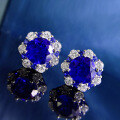 wholesale S925 silver jewelry new inlaid 80 nm blue earrings-0-2