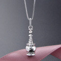 wholesale S925 Silver Wholesale Vintage Pendant Japanese Korean Style Enamel Drop Collarbone Chain Fo Style Pagoda Necklace for Women-0-5