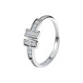 Sterling Silver Narrow T1 Diamond Open Ring, Coil Setting, High-End Ins Style-0-3