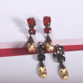 wholesale S925 Silver Designer Natural Smoky Quartz Earrings, Vintage Style High-End Design with Colored Gemstone Ear Studs and Drops-0-1