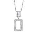 wholesale S925 Sterling Silver Square Zirconia Necklace for Women, Designed with a Sense of European and American Fashion Pendant Wholesale-0-0