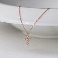 wholesale S925 Sterling Silver Fresh and Sweet Ins Style Niche Design Inlaid Diamond Cross Necklace Y01572-0-2