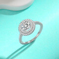 wholesale S925 Sterling Silver Cross-Border Luxury Full Moissanite Round Pack Ring, Advanced and Versatile Fashion Women's Jewelry Wholesale-0-1