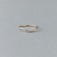 wholesale S925 Sterling Silver Gold-Plated Japanese Niche Design Ring with Colored Zirconia, Versatile and Fresh Style for Wholesale-ete same style colored zircon ring size 5 (US)