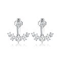 wholesale 925 Sterling Silver Minimalist Stud Earrings with High-End Niche Design, Cross-Border Hot-Sell French Diamond-Inlaid Smile Bar Earrings-0-8