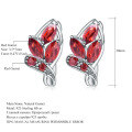 wholesale S925 Silver New Light Luxury Natural Garnet Earrings, Designed with a High-End Feel, Gemstone Stud Earrings-0-0