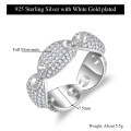 wholesale 925 Sterling Silver Plated with 18K Gold Hip Hop Trendy Cross-Border New European and American Moissanite Full Diamond Ring for Men and Women-0-5