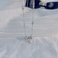 wholesale S925 Sterling Silver Sweetheart Butterfly Diamond-Inlaid Gravity Necklace, Fashionable and Luxurious Niche Design with a High-End Sense Collarbone Chain-0-6