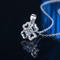 S925 Silver Flower Micro-Set D Color Moissanite Necklace-0-0