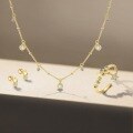 wholesale S925 Sterling Silver Cross-border Imitation Opal Tassel Star Moon Sun Necklace For Women, An。-0-2