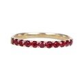 wholesale 18K gold inlaid natural pigeon blood red ruby row ring for women, Burmese colored gemstone ring, lightweight and versatile band-0-4