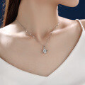 wholesale S925 Silver Four-Leaf Clover Moissanite Zirconia Minimalist Pendant Necklace-0-3