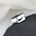wholesale S925 Sterling Silver Street Check Ring Hip Hop Trendy Style Couple Index Finger Ring for Women-0-1
