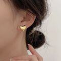 wholesale S925 Sterling Silver Double-sided Heart Stud Earrings, Women's Korean Minimalist Design, Luxurious and Elegant Small Earrings-0-2