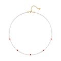 wholesale S925 Silver New Chinese Trend Light Luxury Pearl and Southern Red Agate Beaded Necklace for Women, Retro Fashion Versatile Choker-0-4