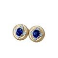 wholesale S925 sterling silver brushed blue diamond gold-filled matte earrings for women, high-end stylish elegant earrings-0-4
