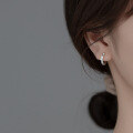 wholesale 925 Sterling Silver Diamond-Studded Chain Style Hollow Double-Layer Cartilage Earrings M01157-0-3