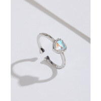 wholesale 925 Sterling Silver Heart Open Ring for Women, Small and Exquisite Design, High-End Korean and Japanese Style, Unique and Elegant Finger Ring for Index Finger-Love Ring Platinum 925 Silver &gt; Adjustable Opening