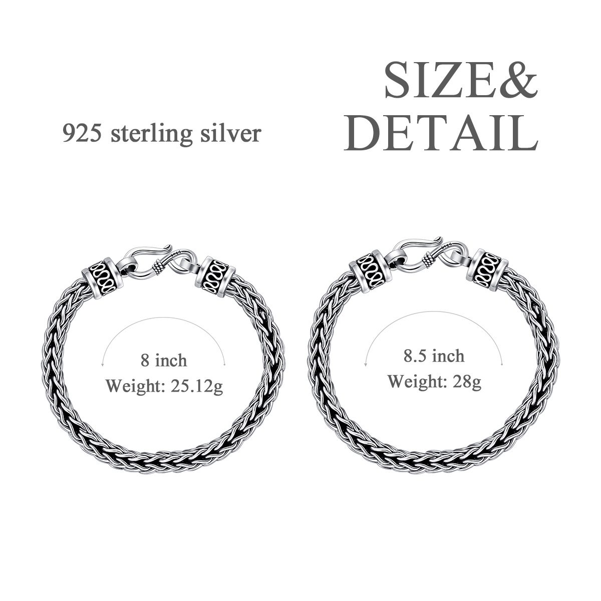 Sterling Silver Chain Bracelet for Men-7