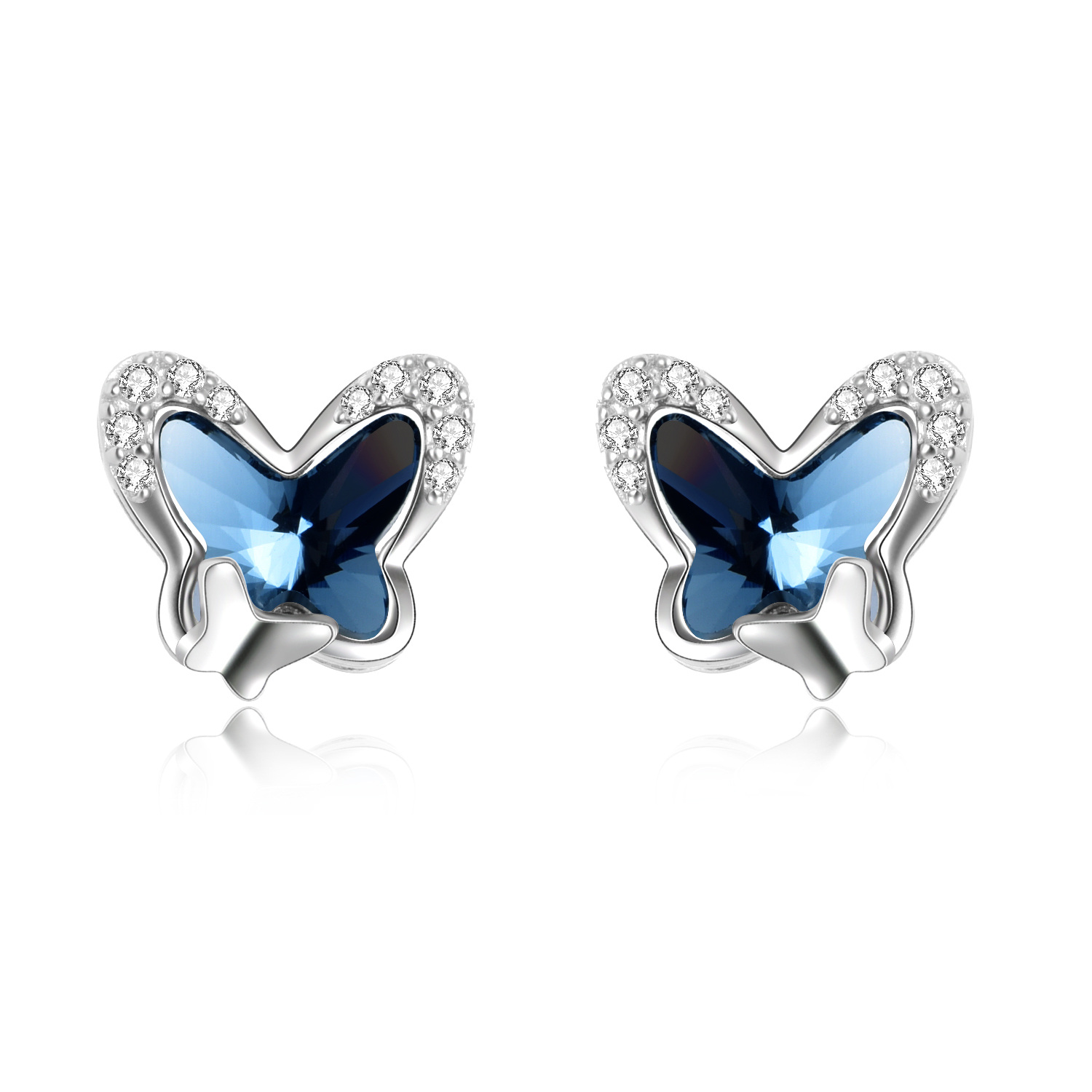 2f4d3182b63a48745c48392fcd397ca9PYE03581 - 925 Sterling Silver Butterfly Stud Earrings Hypoallergenic Earring Fine Jewelry Gift for Women Girls