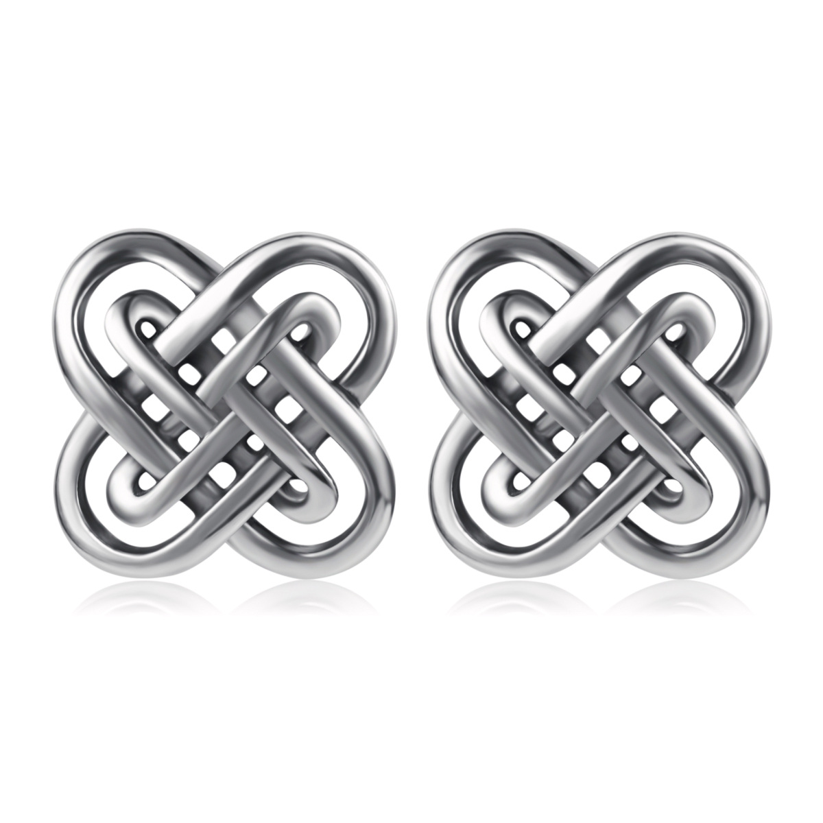 Sterling Silver Celtic Knot Stud Earrings-1