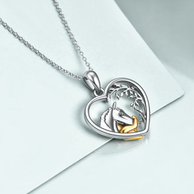 Sterling Silver Horse Pendant Necklace-3