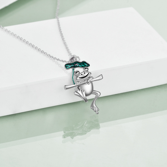 Sterling Silver Frog Pendant Necklace-2