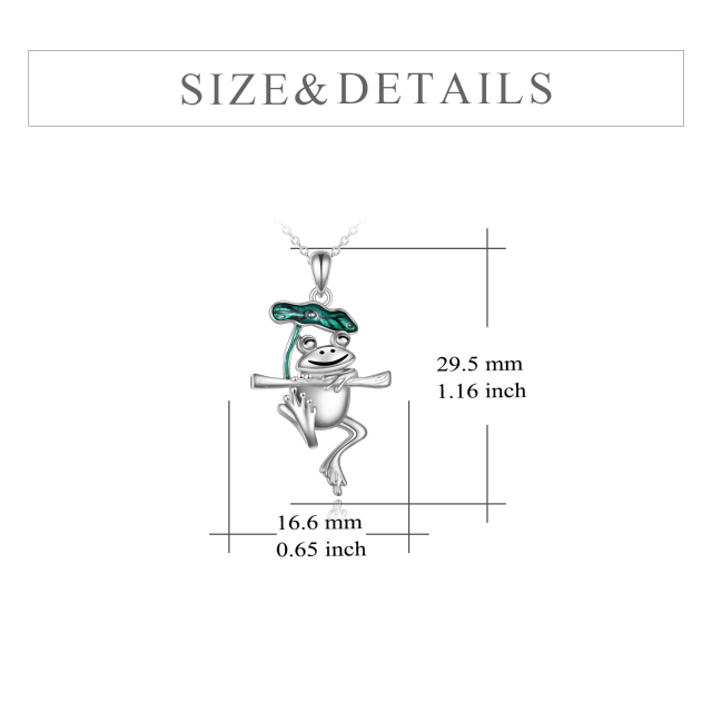 Sterling Silver Frog Pendant Necklace-4