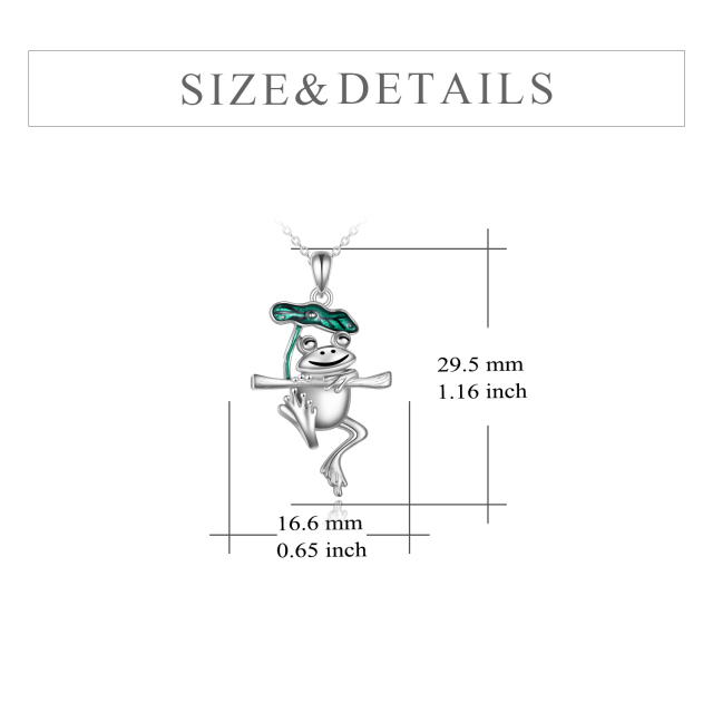 Collier avec pendentif grenouille en argent-4