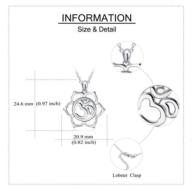 Colar com pingente de ioga em prata esterlina-4