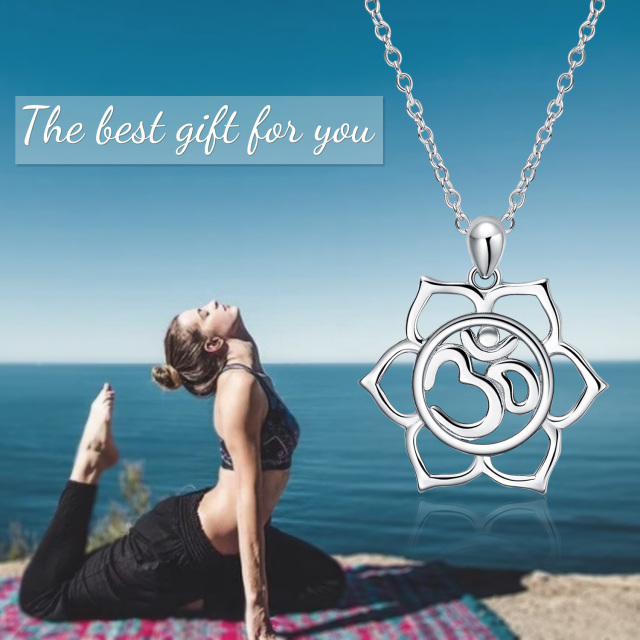 Sterling Silver Yoga Pendant Necklace-5