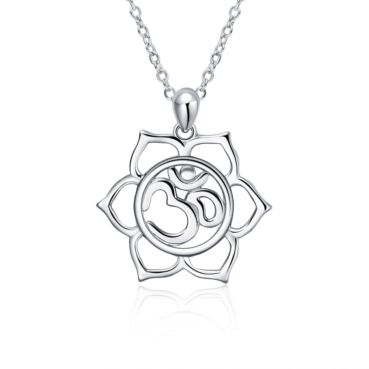 Sterling Silver Yoga Pendant Necklace-1