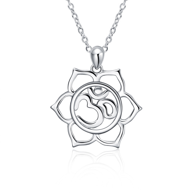 Sterling Silver Yoga Pendant Necklace-0