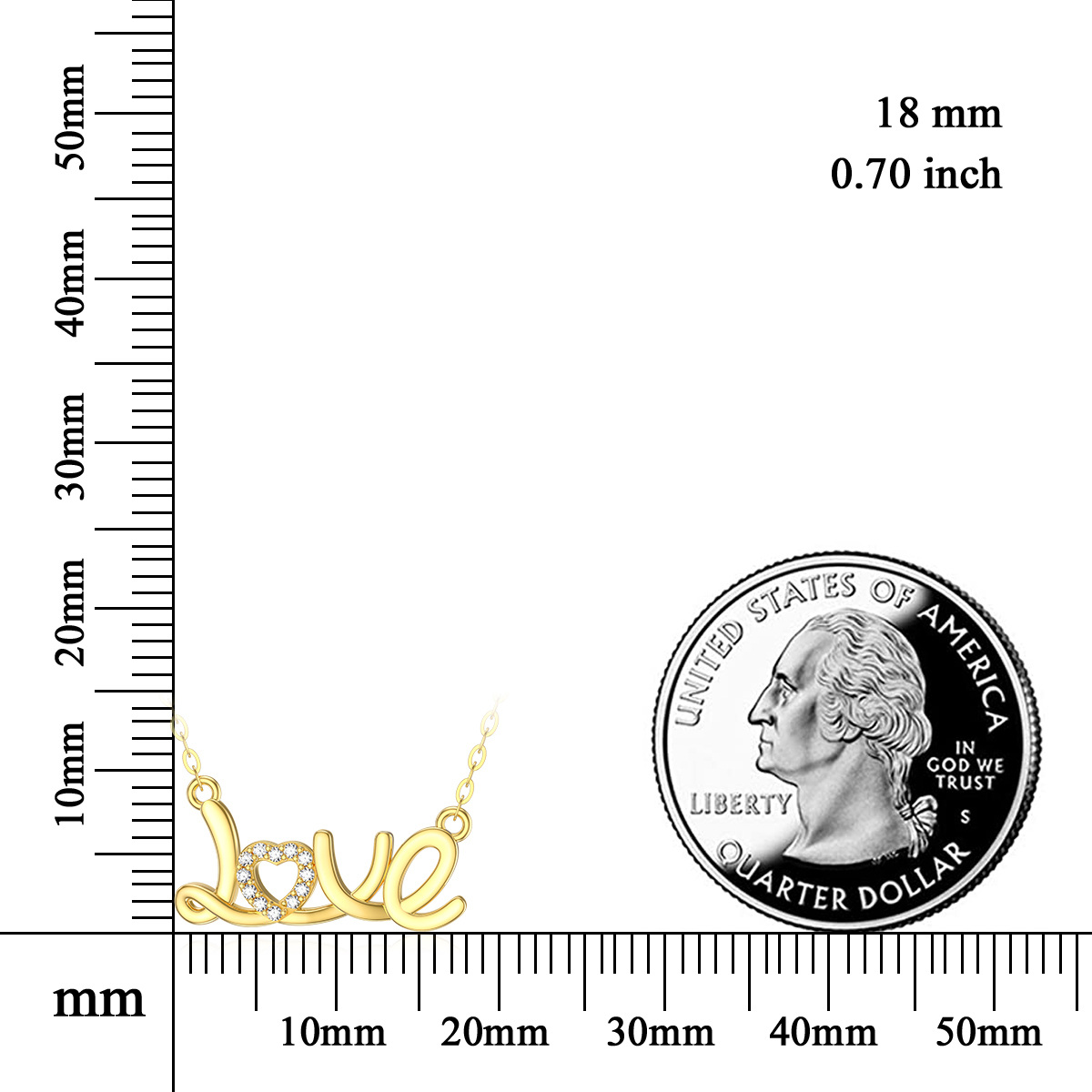 Collier pendentif Moissanite en or 14K avec mot gravé-5