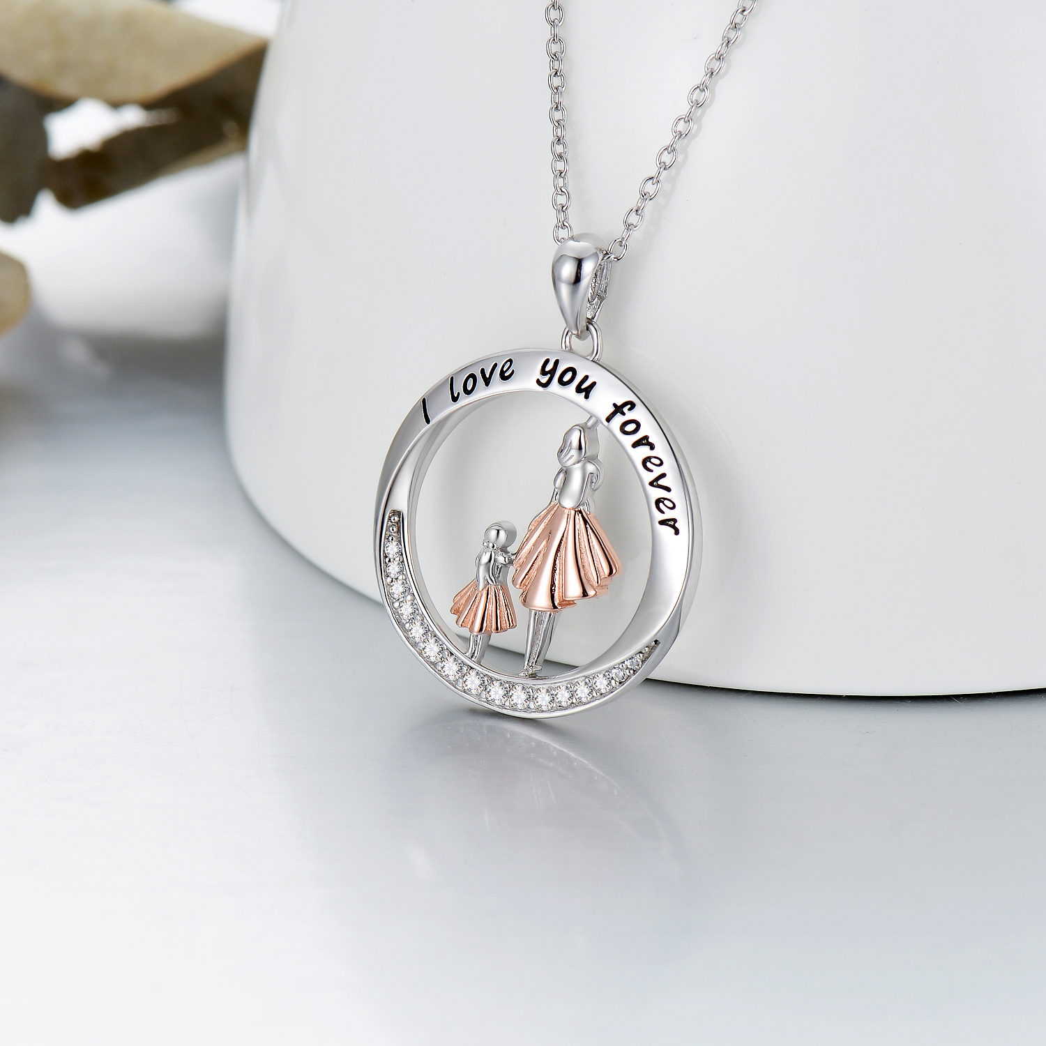 Mother Daughter Necklace 925 Sterling 