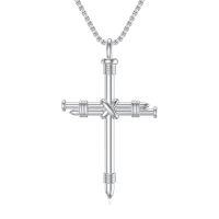 wholesale Cross Necklace For Men Women 925 Sterling Silver Celtic/crucifix/nail/fish Hook Cross Pendant With Stainless Steel Chain Faith Jewelry Gift For Father Son Brother Husband -color_name:I01-Nail Cross