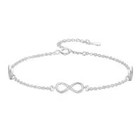 TOUPOP Sterling Silver & Crystal Star Charm Bracelet Adjustable Christmas Gift-style_name:Infinity Bracelet