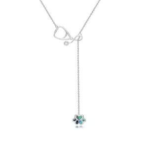 Paw Print Y Stethoscope Necklace