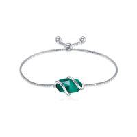 wholesale Bracelet For Women 925 Sterling Silver Dainty Simple Gemstone Link Bracelet Fine Jewelry Birthday Christmas Gifts For Women Her Mom (fully Adjustable To 9 Inches) -color_name:A-Emerald-May