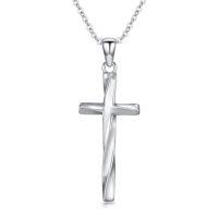 wholesale TOUPOP Cross Necklace For Women Men Sterling Silver Cross Pendant Religious Gifts Christian Gift Birthday Anniversary Christmas Gift For Her -style_name:Twisted Cross Necklace