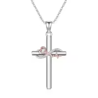 TOUPOP 925 Sterling Silver Animal Celtic Cross Necklace Religious Gift-style_name:A-Stethoscope Cross