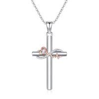 wholesale TOUPOP Cross Necklace For Women Men 925 Sterling Silver Animal Cross Necklace Celtic Cross Necklace Religious Gift For Her -style_name:A-Stethoscope Cross
