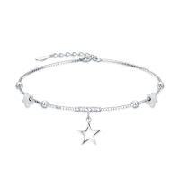 wholesale TOUPOP 925 Sterling Silver Ankle Bracelets For Women Adjustable Anklet Elegant Foot Jewelry Birthday Gift For Her Wife Mom Girlfriend -style_name:star with Beads