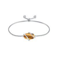 wholesale Bracelet For Women 925 Sterling Silver Dainty Simple Gemstone Link Bracelet Fine Jewelry Birthday Christmas Gifts For Women Her Mom (fully Adjustable To 9 Inches) -color_name:A-Tiger Eye Stone