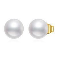 TOUPOP 14K Gold Moissanite Ball Star Heart Teardrop Love Knot Stud Earrings-style_name:Gold Freshwater Cultured Pearl Stud Earrings 14k Gold